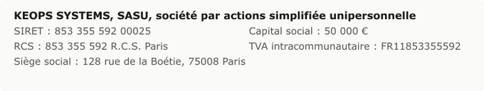 Informations éditeur du site